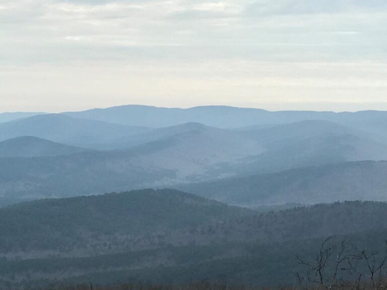 View across the Ouachita Mountains looking south