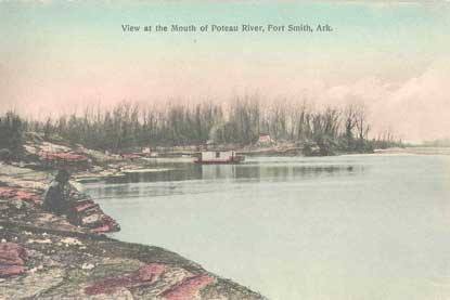 old-postcard-Poteau-River-at-Fort-Smith