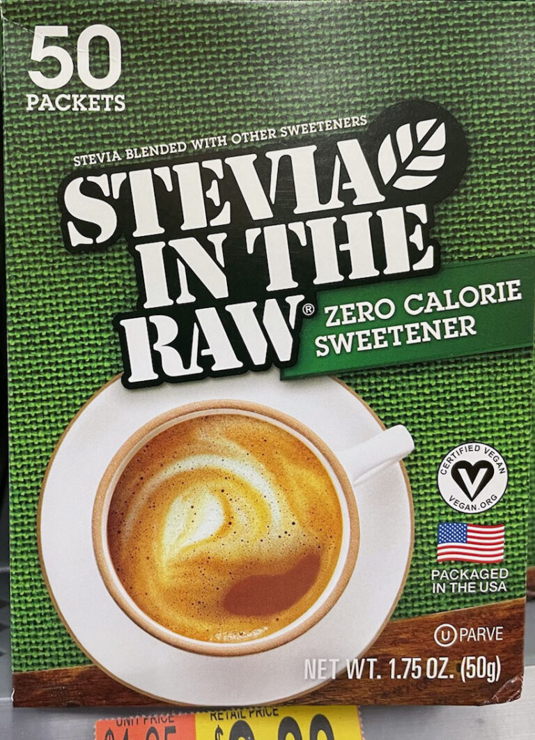 Stevia on the grocery shellf